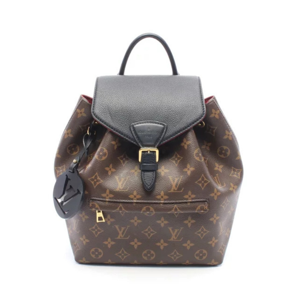 Louis Vuitton Montsouris NM Monogram Backpack Canvas Leather Black Brown